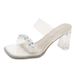 Transparent Sandals And High Heels Are The New High-end Fashion Versatile Crystal Block Heel For The Summer Of 2026 And Women's Sandals Over The Heel_vogvips.com