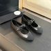 Sheepskin Edition~2026 Little Style Bowknot Shallow Mouth Single French Retro Flat Mary Jane Small Leather Shoes_vogvips.com