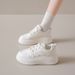 sponge Cake Thick-soled Little White Shoes For Women, Small Height Increase, Round Head, Fashionable Versatile Casual Board Shoes_vogvips.com