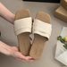 Korean Pleated Women, Summer 2025, Flat Beach Vacation Sandals, Fairy Style One-Strap Slippers For Women_vogvips.com