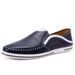 Euro Step Shrimp Skin Genuine Loafers Men, Summer Breathable Hollow Leather Slip-On Moccasins For Men_vogvips.com