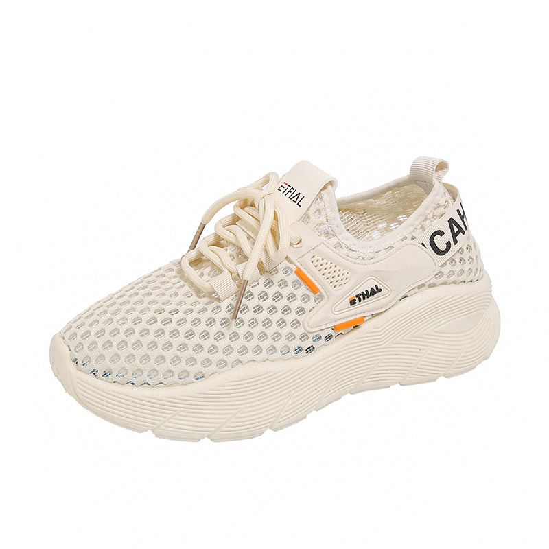 Breathable Sports Shoes Female Hollow Student Sports Running Shoes Casual Shoes Thick Sole Increase_vogvips.com