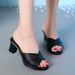 Chunky Heel High-Heeled 2026 New Model Women, Fashionable And Versatile For Outdoor Wear, Summer Soft-Soled Peep-Toe_vogvips.com