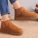 Women's Cozy Winter Snow Boots With Faux Fur Lining – Slip-On Round Toe Casual Shoes For Cold Weather Short Tube Cotton Shoes Women_vogvips.com