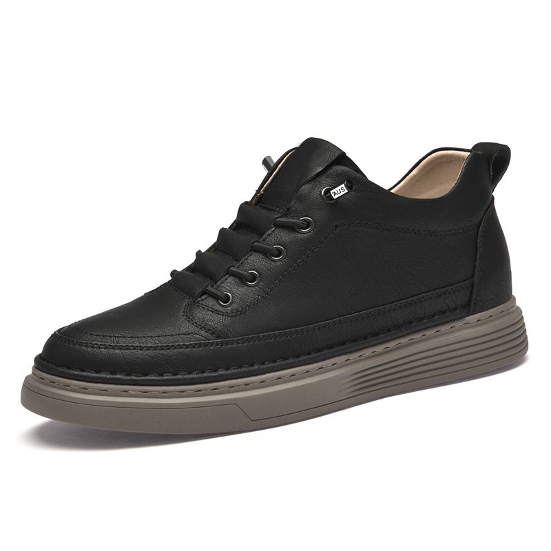Men's Breathable High-top Shoes Men's Retro Invisible Inner Height-increasing Men's Shoes Cm Height-increasing Shoes Medium-top Casual Board Shoes_vogvips.com