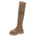 Fashionable Elegant Brown High-End Over-the-Knee Thick-Soled Long 2024 New Summer Slimming High Tube Riding Boots_vogvips.com