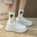 Little White Female New Student Lightweight Casual Versatile Board Trendy Instagram Sports Style Thick Sole Single_vogvips.com