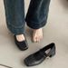 French-style Square-toed Chunky Mid-heel Mary Jane For Women, 2025 Autumn New Vintage Shallow-cut Shoes To Match Skirts_vogvips.com