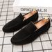 Men Dress Shoes Loafers Suede Pointed Toe Low Heel Fashion Business Casual Breathable Wedding Daily Dress Shoes Zapatos Hombre_vogvips.com