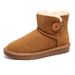 New Autumn Winter Women's Cowhide Snow Boots Short Tube Cotton Bread Shoes Cute Non-slip Thickened_vogvips.com