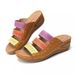 2025 Summer Colored Casual Set Feet Hollow Slope Heel Adult One Line Women's Large Slippers_vogvips.com