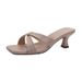 Women's French Style High Heeled Sandals Square Toe Open Toe Stiletto Heel Fashionable Outdoor Wear Summer 2025 New Style_vogvips.com