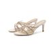 Women's Rhinestone Bow Heels - Round Toe Slip-On Dress Sandals For Women_vogvips.com