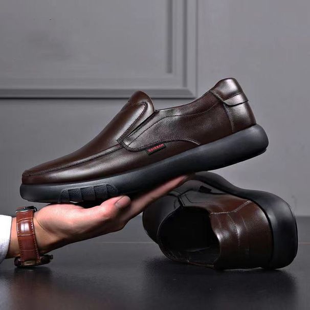 Slip-On New Casual Lightweight Leather Driving Comfortable Fashion Low-Top British Style Men's Shoes_vogvips.com