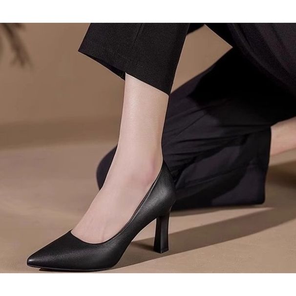 High Heels Women Etiquette Soft Sole Comfortable Flight Attendant Commuter French Style Single Formal Black Professional_vogvips.com
