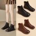 2025 Retro Genuine Leather Hollow Martin For Women Thick Sole Double Side Zipper Casual Short Boots Large Size Flat_vogvips.com