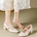 MTX 2025 Spring Summer New French Style Gentle Square Toe Mary Jane Shoes For Women With Chunky Heels And Skirts_vogvips.com