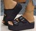 New Plus-size Limping And Denim Belt Buckle Slip-on Slippers_vogvips.com