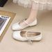 French Square Head Mary Jane Shoes Women's Retro Square Head One-word Buckle Single Shoes British Style Single Shoes Women_vogvips.com
