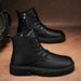 Men's Slip-Resistant Waterproof High-Top Leather Boots For Kitchen Work, Casual Wear & Outdoor Activities - Durable PU Upper With Rubber Sole_vogvips.com