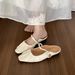 French Satin Closed-Toe For Women Summer Outdoor High-End Mary Jane Shoes Mules Fairy Style Cool Slippers_vogvips.com