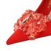 18249-H27 Style Banquet Women's Super High Fine Heels Silk Shallow Mouth Pointed Single Wedding Shoes_vogvips.com