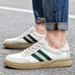Large Size Men's Shoes Rubber Flat Bottom Men's Casual Shoes Lace-up Board Shoes White Shoes_vogvips.com