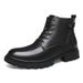 Men's Shoes Top Layer Men's High Top Martin Boots Retro Tooling Boots Flat Boots_vogvips.com