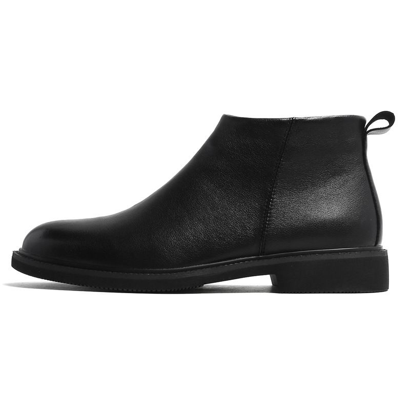 Men's boots in the fall new black low-top casual leather shoes_vogvips.com