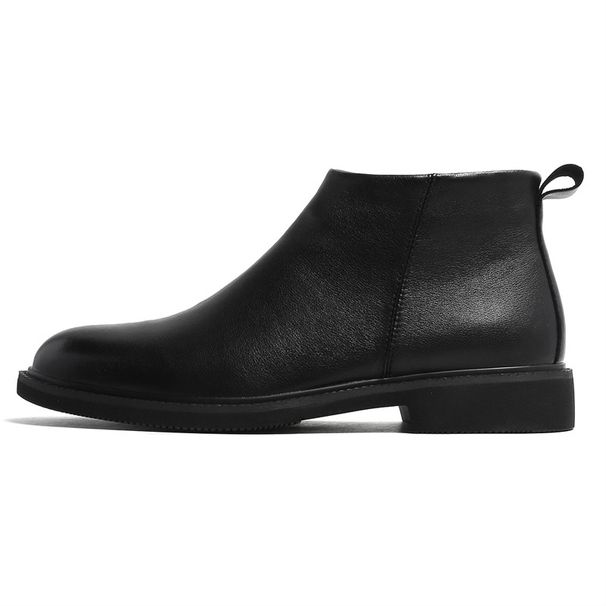 Men's boots in the fall new black low-top casual leather shoes_vogvips.com