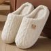 2025 New Cotton Women's Winter Home Furnishings Indoor Thick Bottom Warm Grid Plush Slippers For Men_vogvips.com