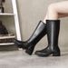 European Warm Series And Women's Leather Men's Shoes Cosplay Anime Game Riding Honor Guard Captain Martin Padded High Boots_vogvips.com