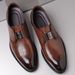 Men's business dress shoes Leather British casual shoes men's pointed cowhide shoes wedding shoes_vogvips.com
