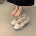 Gentle Bowknot Color Block Single Shoes 2024 Spring New Fashion Versatile Silver Mary Jane Loafers To Match Skirts_vogvips.com