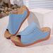 Large Thick Bottom Casual 2025 New One Word Solid Color Simple Fashion Fish Mouth Slippers_vogvips.com