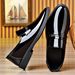 Men's Soft Leather Slip-On Business Formal Shoes British Style Patent Groom Shoes for Wedding_vogvips.com