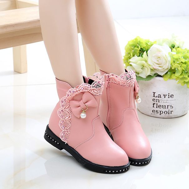 SHLIANG Bota Infantil Menina Kid Fashion Boot New Warm Princess Shoes Girl Ankle Boots Snow Boots Retro Short Boots Kid Boots Kid Shoes Y0380_vogvips.com