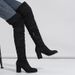 Women's Over The Knee Boots - Soft Suede Upper, Chunky Heel, Side Zipper, Fashionable Street Style Boots For Casual & Dressy Outfits_vogvips.com
