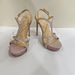 Glitter Pointed Toe Stiletto Heel Sandals With Crystals And Ankle Strap For Women_vogvips.com