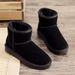 EBV Cowhide Snow For Women, Short Boots, Sheepskin Integrated, Versatile Women's Cotton Shoes, Leather Boots With Fleece_vogvips.com
