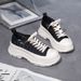 Cavas Wome's Summer Ew Thick Soled Spoge Cake Breathable Mesh Lace Casual Board Shoes Is Versatile Thi_vogvips.com