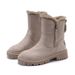 Cotton Shoes Women's New Winter Fur Integrated Snow Boots Women's Velvet Casual Martin Boots Short Boots Big Cotton Shoes Women_vogvips.com