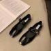 French Metal Square Head Shallow Mouth Single Shoes Women's Retro Word With Mary Jane Soft-soled Small Leather Shoes_vogvips.com