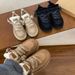 New 2025 Lace-Up Thick-Soled Low-Top Mel Genuine Leather Snow Boots With Fleece For Winter Warmth And Thickened_vogvips.com