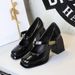 1868-K93 Wind High Women's Coarse Heels Waterproof Platform Metal Buckle Strap Single Shoes_vogvips.com