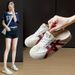 Half-white Shoes Women's Mesh Breathable Student Board Shoes Casual Shoes Increase Orgasm_vogvips.com