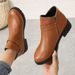 Autumn Winter New Plus Size Women's Round Toe Side Zipper Chunky Heel Ankle Fashion Boots Style_vogvips.com