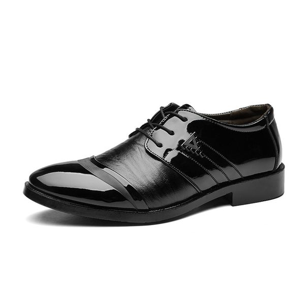 Men's Formal Business Dress Shoes - Pointed Toe Oxfords With PU Upper & Rubber Sole For Office, Wedding & Special Occasions Lace Up Pointed Toe Shoes_vogvips.com