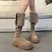 Two-Way Fold Thick-Soled Long For Women 2024 Winter New Chunky Heel Over-the-Knee Riding Boots Spring Autumn Style_vogvips.com