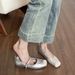 French Stunning Shallow Mouth Single Shoes Women's Square Head Flat Ballet Shoes Evening Mary Jane Shoes_vogvips.com